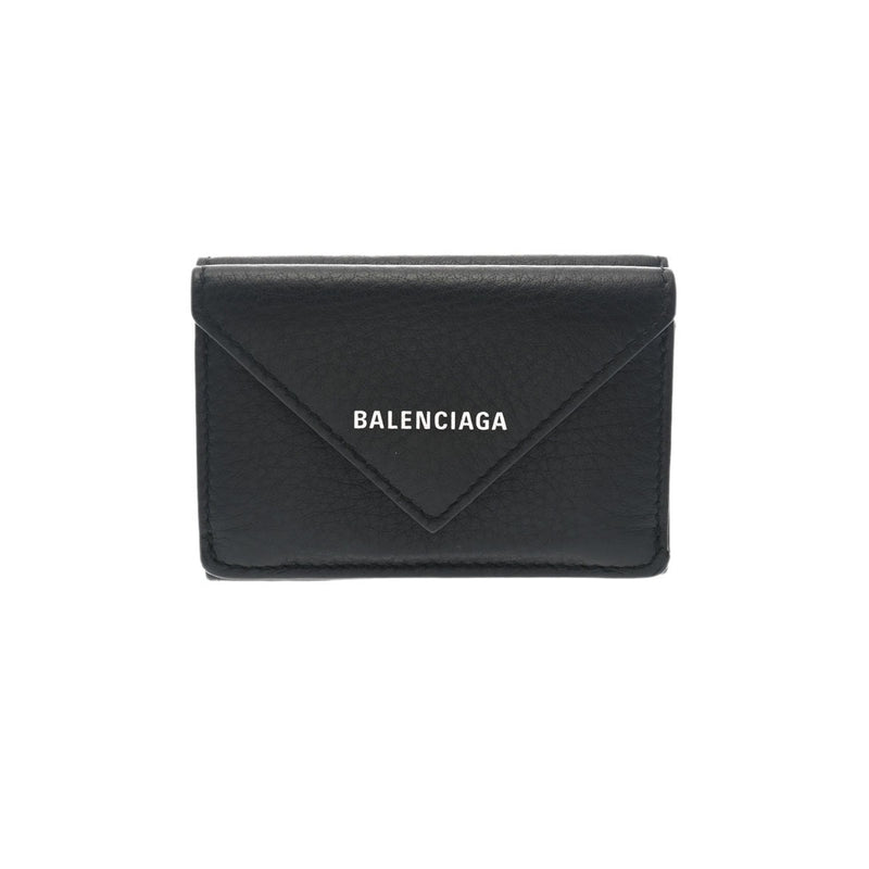 バレンシアガペーパー ミニ ウォレット 黒 ユニセックス レザー 三つ折り財布 391446 BALENCIAGA 中古 – 銀蔵オンライン