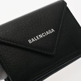 BALENCIAGA バレンシアガ ペーパー ミニ ウォレット 黒 391446 ユニセックス レザー 三つ折り財布 ABランク 中古 銀蔵