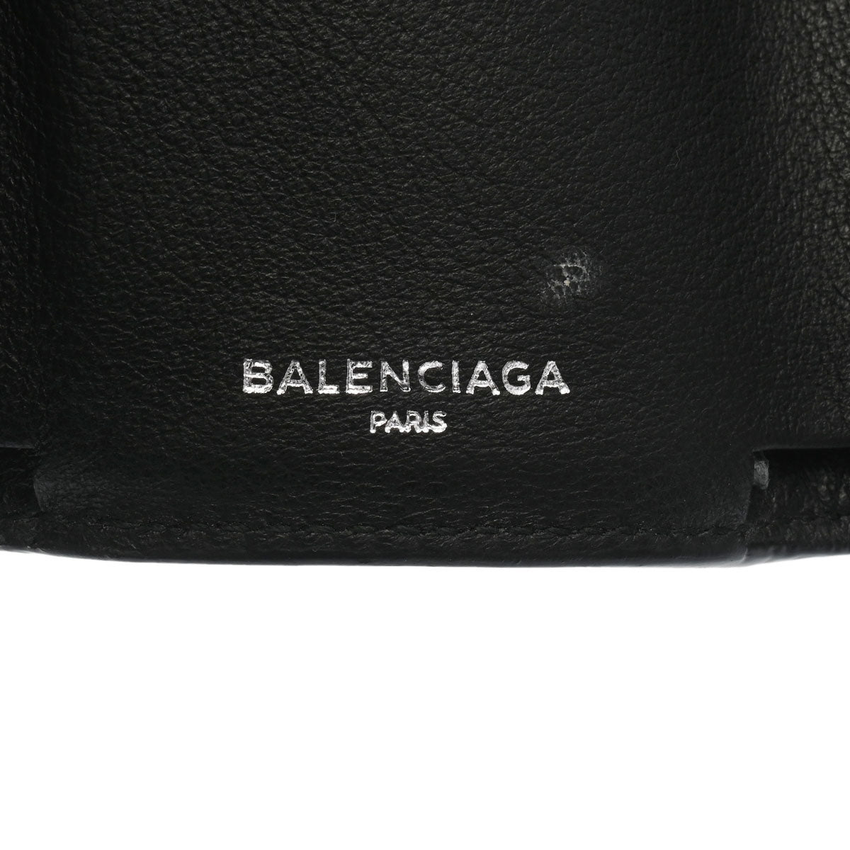 バレンシアガペーパー ミニ ウォレット 黒 ユニセックス カーフ 三