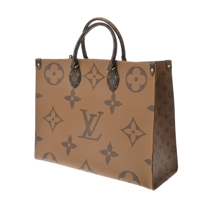 LOUIS VUITTON ルイヴィトン モノグラムジャイアント オンザゴー GM  ブラウン M44576 ユニセックス モノグラムキャンバス 2WAYバッグ Aランク 中古 銀蔵