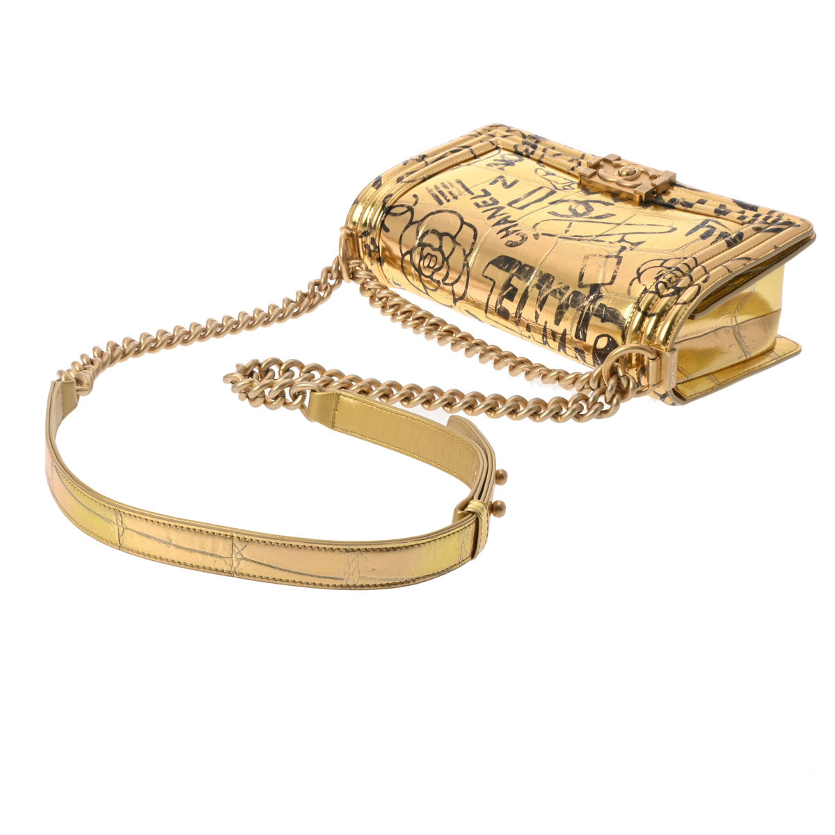 シャネルチェーンショルダー 25cm グラフィティ 43000 ゴールド