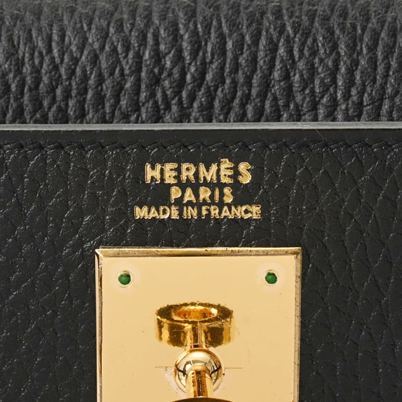 HERMES エルメス ケリー 32 外縫い 2WAY 黒 ゴールド金具 □C刻印(1999年頃) レディース アルデンヌ ハンドバッグ Aランク 中古 銀蔵