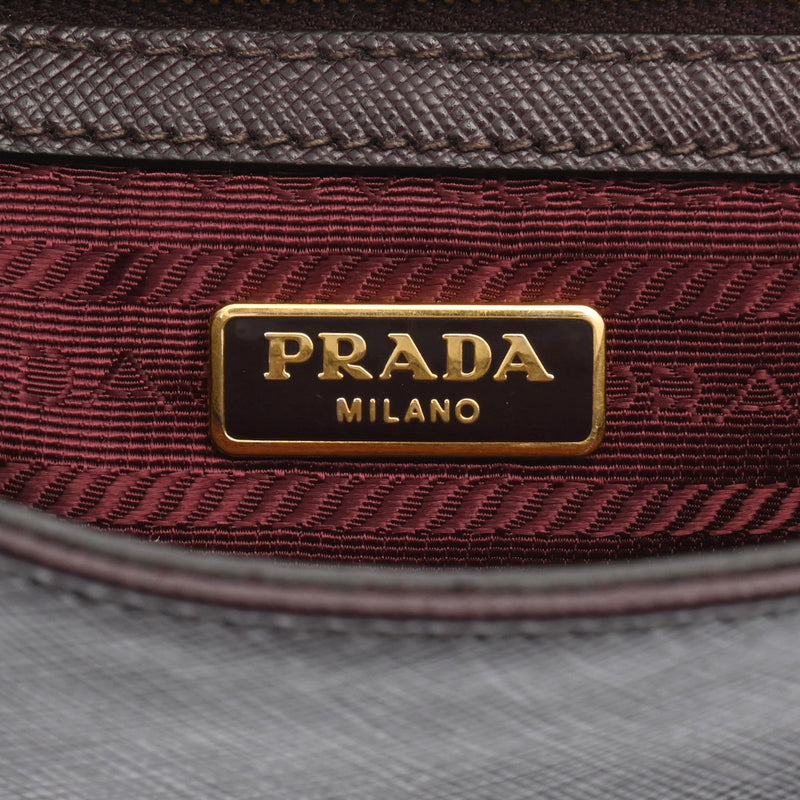 PRADA プラダ ボルドー ゴールド金具 - レディース サフィアーノレザー ショルダーバッグ Bランク 中古 銀蔵