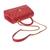 CHANEL シャネル マトラッセ トップハンドル XS 2WAY 赤 レディース キャビアスキン ハンドバッグ Aランク 中古 銀蔵