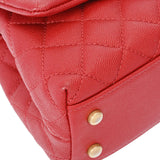 CHANEL シャネル マトラッセ トップハンドル XS 2WAY 赤 レディース キャビアスキン ハンドバッグ Aランク 中古 銀蔵