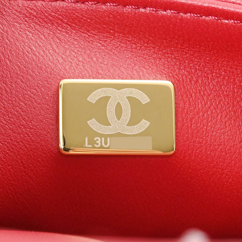 CHANEL シャネル マトラッセ トップハンドル ミニフラップバッグ 赤 AS4286 レディース ツイード ラムスキン ショルダーバッグ 新同 中古 銀蔵