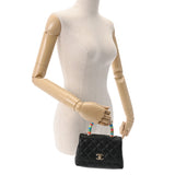 CHANEL シャネル マトラッセ ココハンドル XXS レインボーハンドル 2WAY 黒 レディース ラムスキン ハンドバッグ Aランク 中古 銀蔵