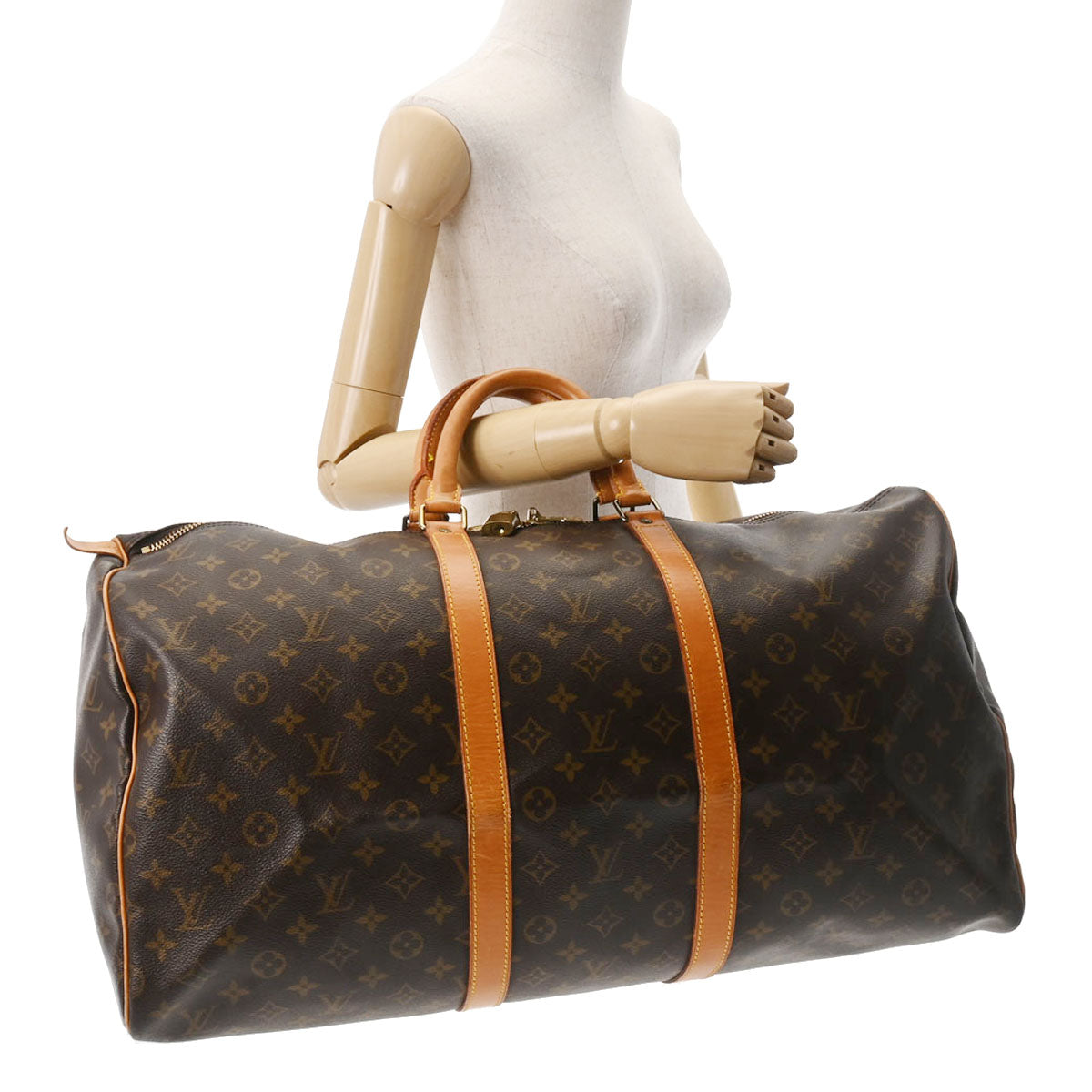  LOUIS VUITTON ルイヴィトン モノグラム キーポル 55 ブラウン M41424 ユニセックス モノグラムキャンバス ボストンバッグ Bランク 中古 