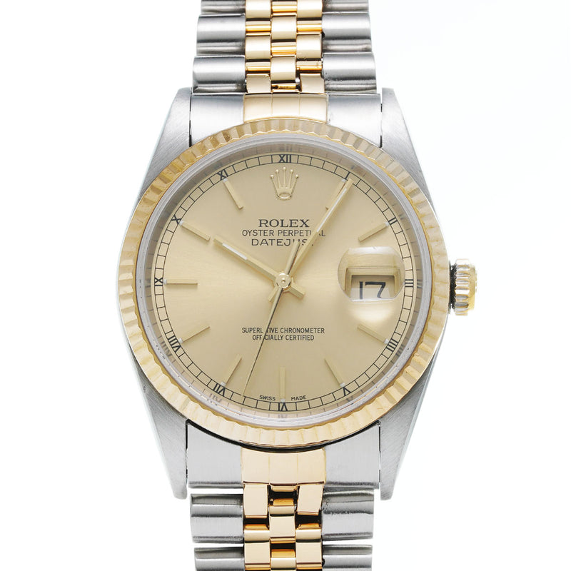 ROLEX ロレックス デイトジャスト 16233 メンズ YG/SS 腕時計 自動巻き シャンパン文字盤 Aランク 中古 銀蔵