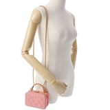 CHANEL シャネル ミニチェーンバニティ ピンク レディース ラムスキン ショルダーバッグ Aランク 中古 銀蔵