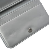 CHANEL シャネル チェーンウォレット チェーンロゴ シルバー レディース カーフ ショルダーバッグ Aランク 中古 銀蔵