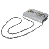 CHANEL シャネル チェーンウォレット チェーンロゴ シルバー レディース カーフ ショルダーバッグ Aランク 中古 銀蔵