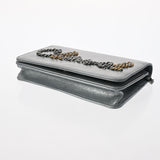 CHANEL シャネル チェーンウォレット チェーンロゴ シルバー レディース カーフ ショルダーバッグ Aランク 中古 銀蔵