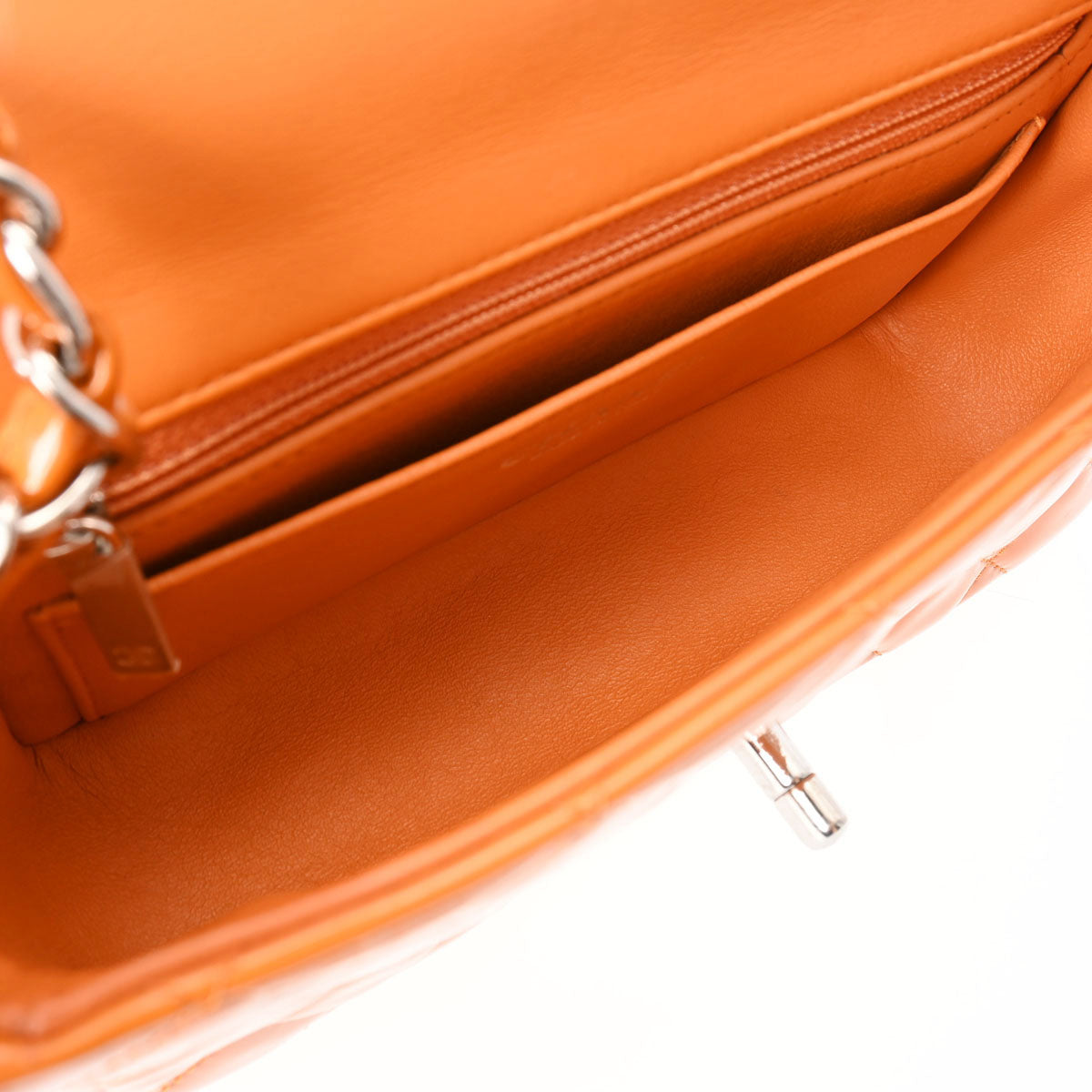 シャネルミニマトラッセ チェーンショルダー 20cm オレンジ レディース