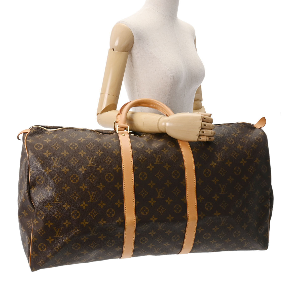 美品 ルイヴィトン LOUIS VUITTON モノグラム ボストンバッグ60 ルイヴィトンキーポル 60 14145 ブラウン ユニセックス モノグラム