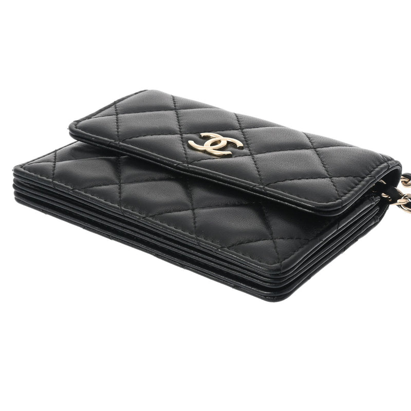 シャネル CHANEL 携帯ケース AP0249/B06311/94305 マトラッセ ラムスキン 黒 チェーンショルダー/ブラック金具 31番台  財布 - ブランド別