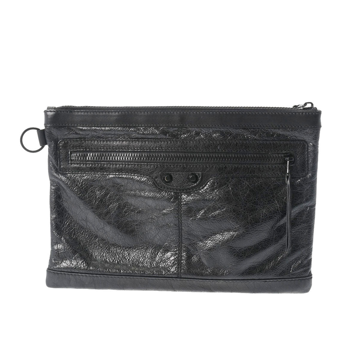 バレンシアガザ クリップ M 黒 ユニセックス ラムスキン クラッチバッグ 273022 BALENCIAGA 中古 銀蔵オンライン