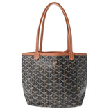 GOYARD ゴヤール サンルイ ジュニア 黒/茶 - レディース PVC レザー ハンドバッグ Bランク 中古 銀蔵