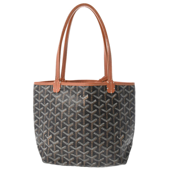 ゴヤール　GOYARD ミニ　正規品　レア ブラック　ブラウン　ジュニア ゴヤールサンルイ ジュニア 黒/茶 レディース PVC ハンドバッグ
