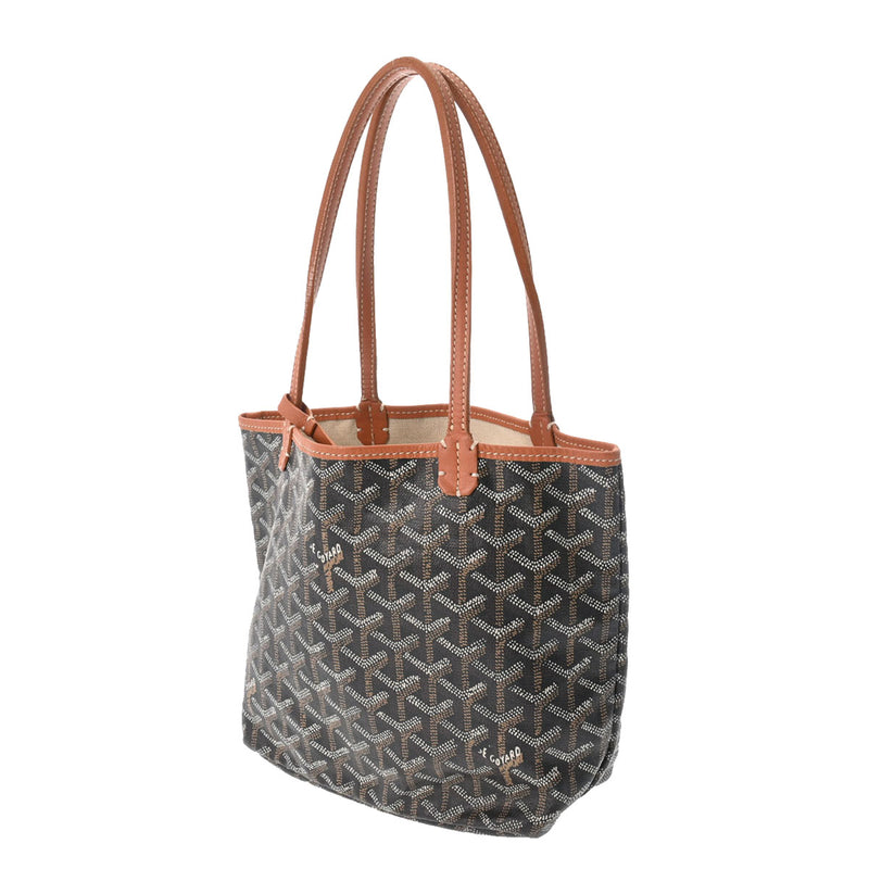 GOYARD ゴヤール サンルイ ジュニア 黒/茶 - レディース PVC レザー ハンドバッグ Bランク 中古 銀蔵