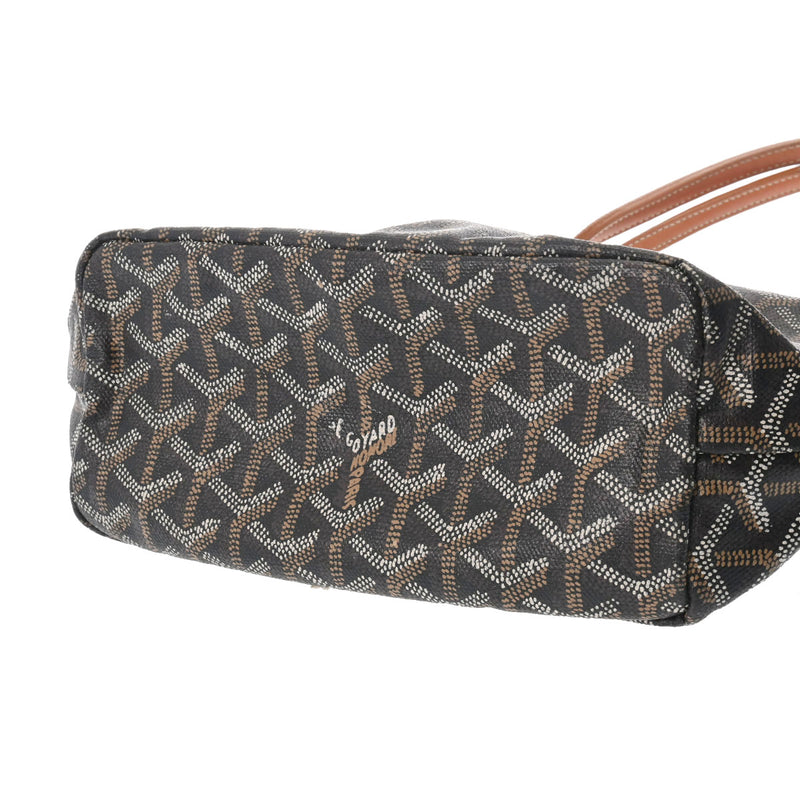 GOYARD ゴヤール サンルイ ジュニア 黒/茶 - レディース PVC レザー ハンドバッグ Bランク 中古 銀蔵