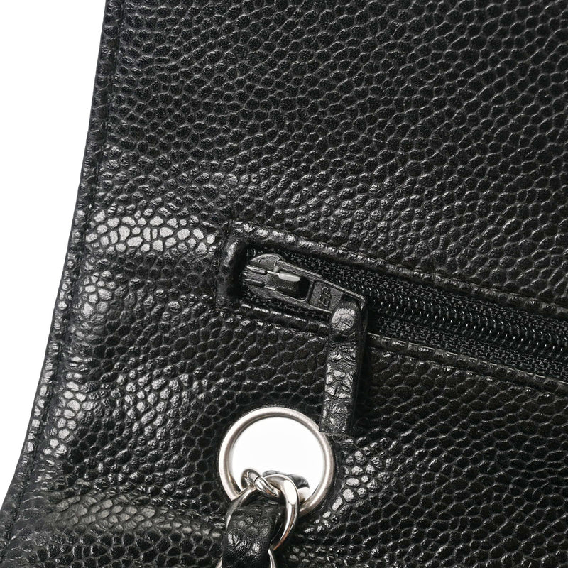 CHANEL シャネル マトラッセ チェーンショルダー 25cm 黒 レディース キャビアスキン ショルダーバッグ Aランク 中古 銀蔵