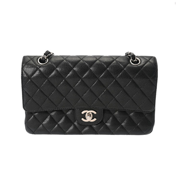 CHANEL シャネル マトラッセ チェーンショルダー 25cm 黒 - レディース キャビアスキン ショルダーバッグ Aランク 中古 銀蔵