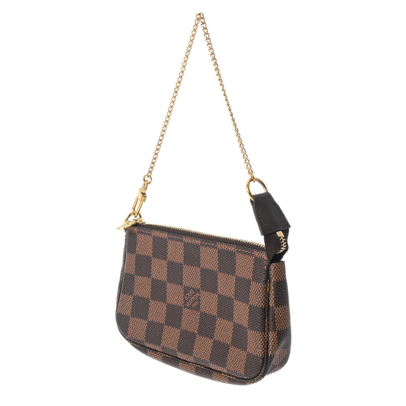 LOUIS VUITTON ルイヴィトン ダミエ ミニ ポシェット アクセソワール ブラウン N58009 レディース ダミエキャンバス アクセサリーポーチ Aランク 中古 銀蔵