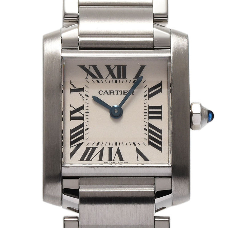 CARTIER カルティエ タンクフランセーズ SM W51008Q3 レディース SS 腕時計 クオーツ ホワイト文字盤 Aランク 中古 銀蔵