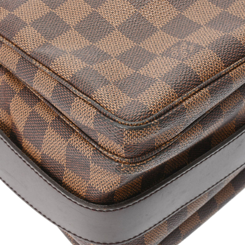 LOUIS VUITTON ルイヴィトン ダミエ ナヴィグリオ  ブラウン/赤 N45255 ユニセックス ダミエキャンバス ショルダーバッグ Bランク 中古 銀蔵