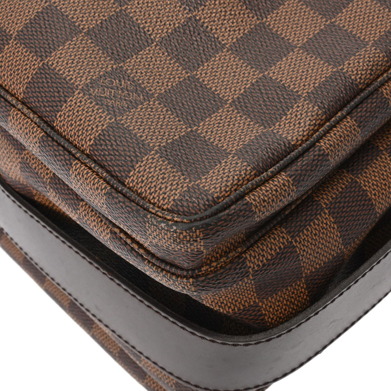 LOUIS VUITTON ルイヴィトン ダミエ ナヴィグリオ  ブラウン/赤 N45255 ユニセックス ダミエキャンバス ショルダーバッグ Bランク 中古 銀蔵