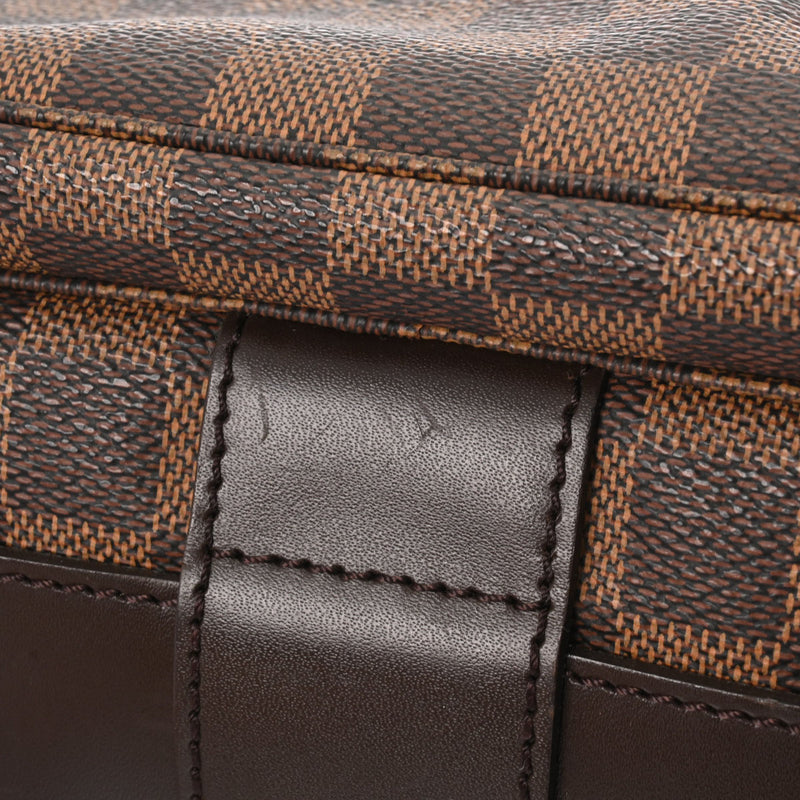 LOUIS VUITTON ルイヴィトン ダミエ ナヴィグリオ  ブラウン/赤 N45255 ユニセックス ダミエキャンバス ショルダーバッグ Bランク 中古 銀蔵