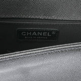 CHANEL シャネル ボーイシャネル チェーンショルダー 25cm 黒 ヴィンテージシルバー金具 A67086 レディース キャビアスキン ショルダーバッグ Aランク 中古 銀蔵