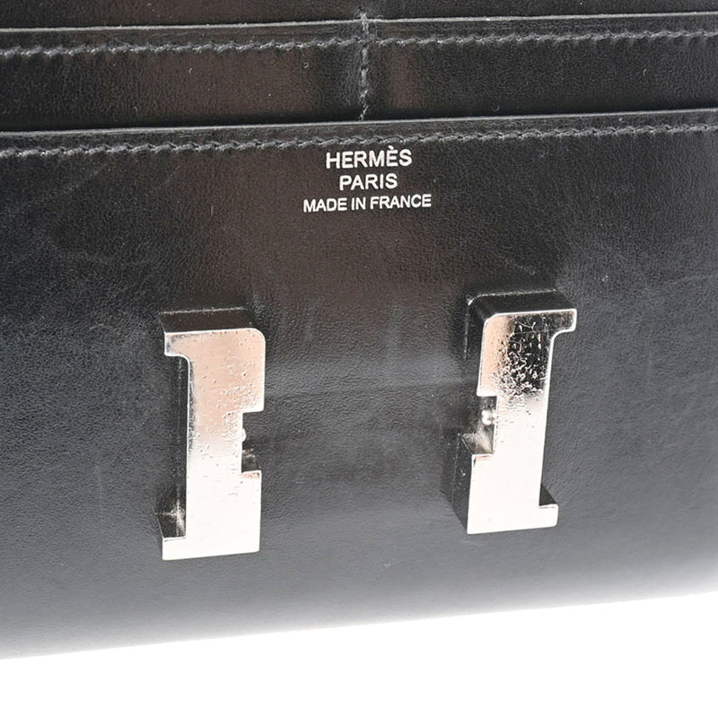 HERMES エルメス コンスタンス スリム 黒 - C刻印(2018年頃) レディース タデラクト 二つ折り財布 Bランク 中古 銀蔵