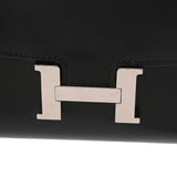 HERMES エルメス コンスタンス スリム 黒 C刻印(2018年頃) レディース タデラクト 二つ折り財布 Bランク 中古 銀蔵