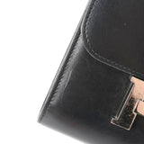 HERMES エルメス コンスタンス スリム 黒 C刻印(2018年頃) レディース タデラクト 二つ折り財布 Bランク 中古 銀蔵