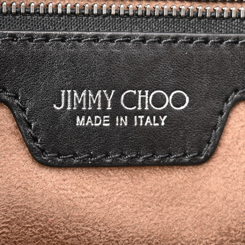 JIMMY CHOO ジミーチュウ スタースタッズ スモールトート 黒 - レディース レザー ハンドバッグ ABランク 中古 銀蔵