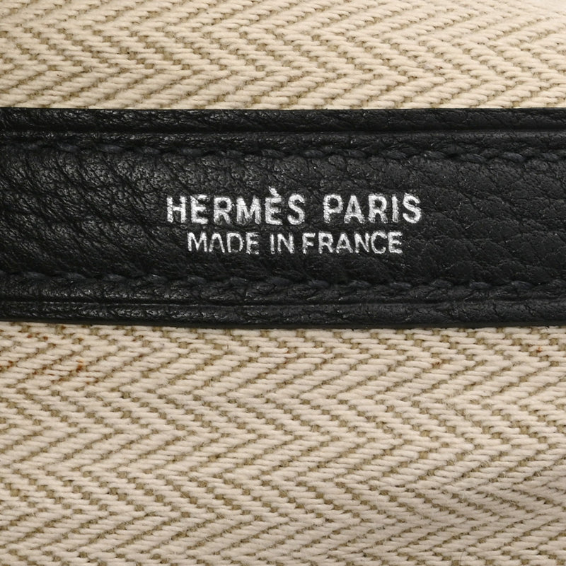 HERMES エルメス ガーデンパーティ PM 黒 パラジウム金具 - □L刻印(2008年頃) ユニセックス ネゴンダ ハンドバッグ ABランク 中古 銀蔵