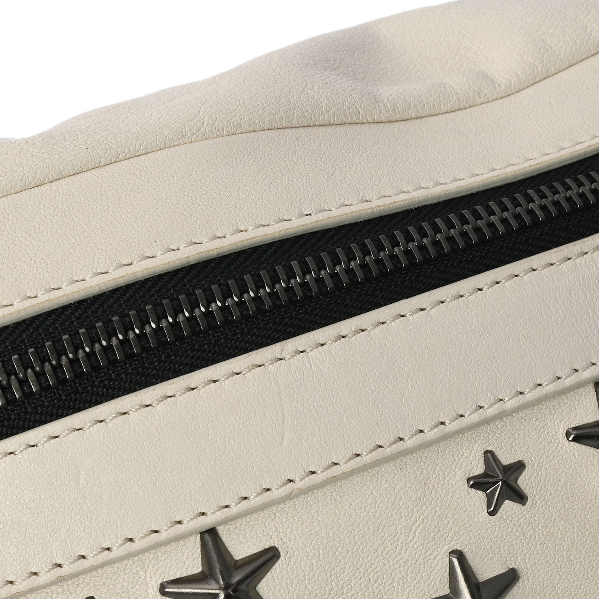 ジミーチュウスタースタッズ 白 ユニセックス レザー ボディ