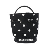 BALENCIAGA バレンシアガ ウィール XS ドローリング ドット 2WAY 黒/白 シルバー金具 656682 レディース ナイロン ショルダーバッグ Aランク 中古 銀蔵