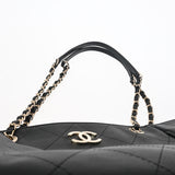 CHANEL シャネル マトラッセ チェーントート 黒 シャンパンゴールド金具 - レディース レザー ハンドバッグ Aランク 中古 銀蔵