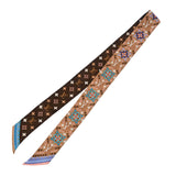 LOUIS VUITTON ルイヴィトン バンドーBB フラワーズフォエバ ブラウン/ベージュ M77682 レディース シルク100％ スカーフ Aランク 中古 銀蔵
