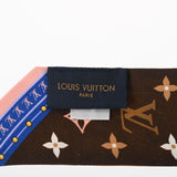 LOUIS VUITTON ルイヴィトン バンドーBB フラワーズフォエバ ブラウン/ベージュ M77682 レディース シルク100％ スカーフ Aランク 中古 銀蔵
