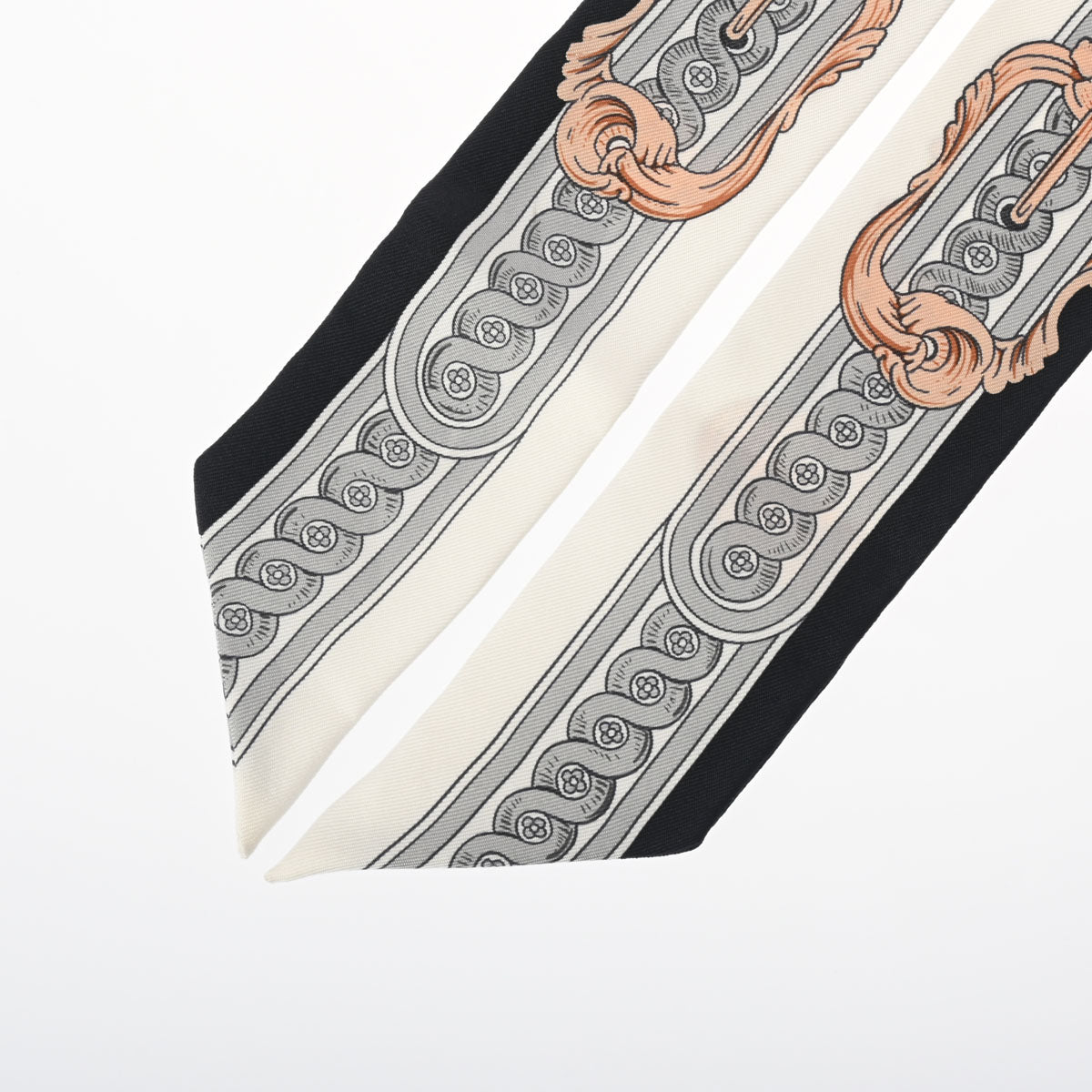 【未使用品】エルメス　ツイリー　BRIDE DE COUR 白黒 エルメスツイリー BRIDE DE COUR 新タグ ホワイト/ブラック