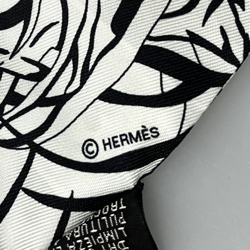 HERMES エルメス ツイリーJUNGLE LOVE RAINBOW ブラック/ホワイト レディース シルク100％ スカーフ 未使用 銀蔵