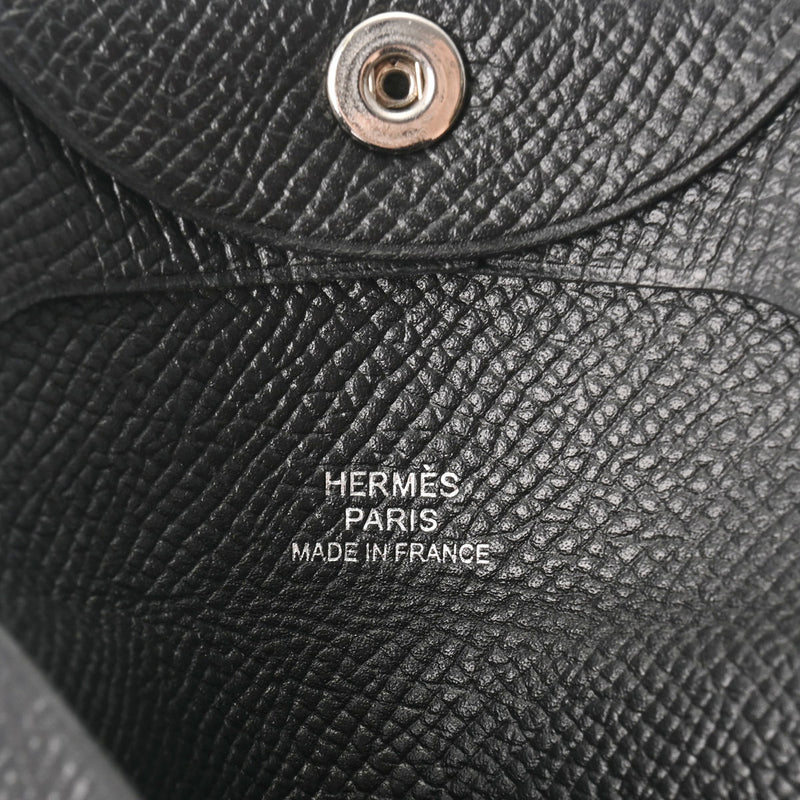 HERMES エルメス バスティア 黒 - D刻印(2019年頃) レディース ヴォーエプソン コインケース ABランク 中古 銀蔵