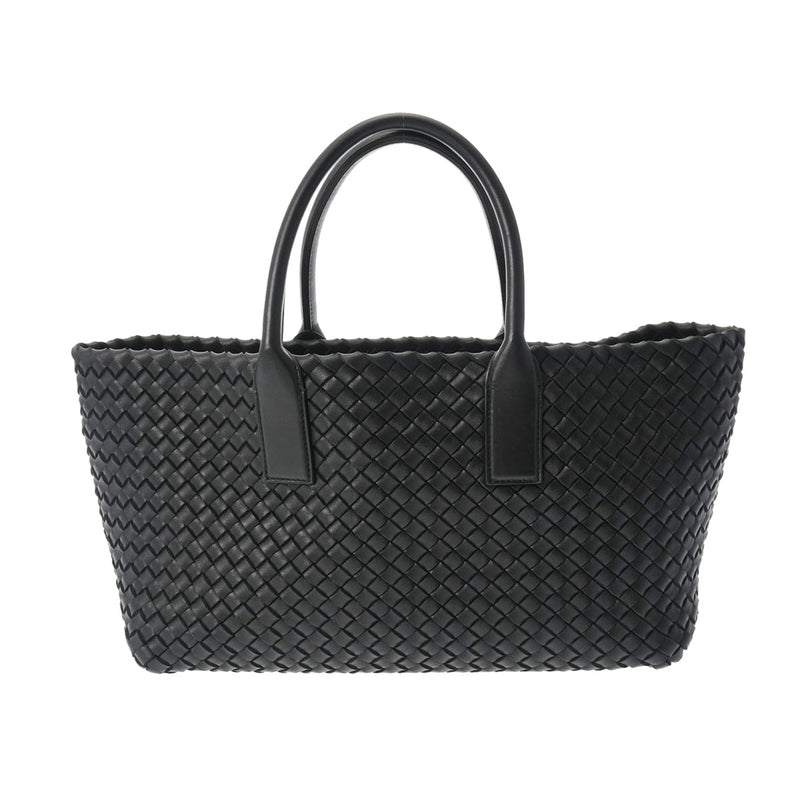 BOTTEGAVENETA ボッテガヴェネタ スモール カバ イントレチャート 黒 730297 ユニセックス ラムスキン ハンドバッグ Aランク 中古 銀蔵