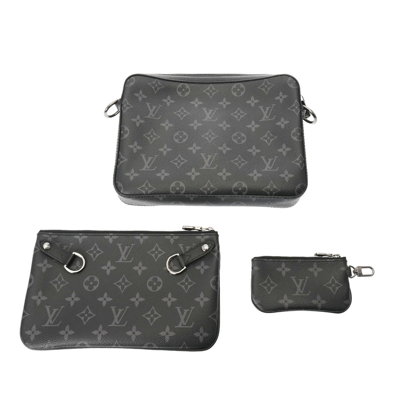 LOUIS VUITTON ルイヴィトン モノグラムエクリプス トリオメッセンジャー 黒 M69443 メンズ モノグラムキャンバス ショルダーバッグ ABランク 中古 銀蔵