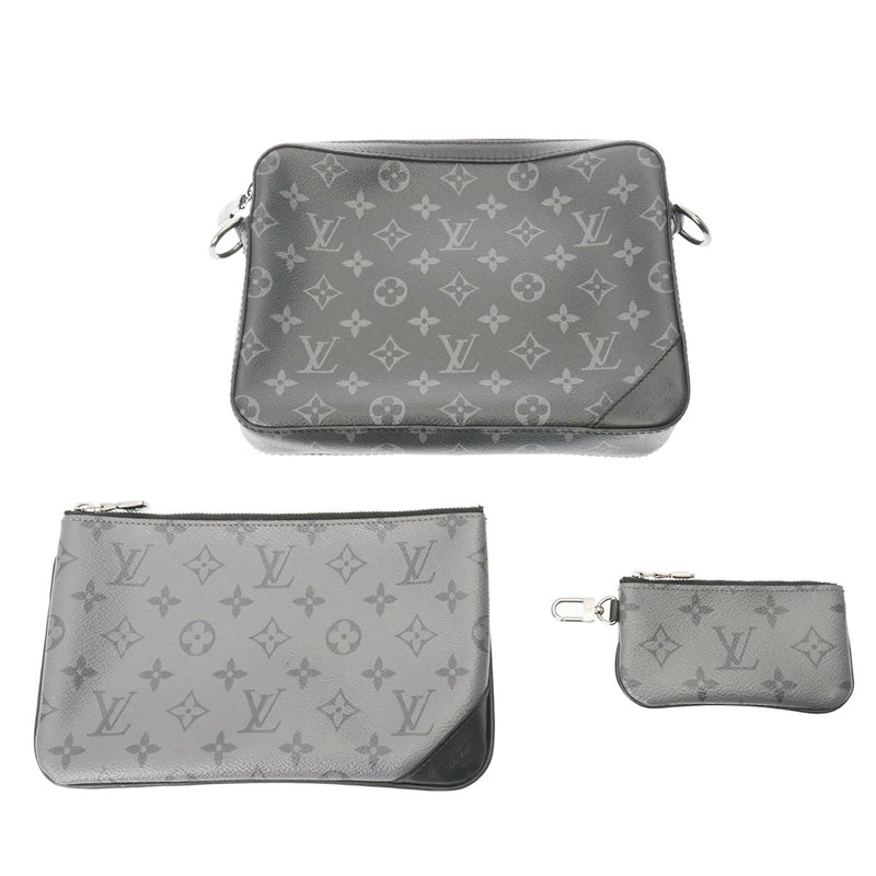 LOUIS VUITTON ルイヴィトン モノグラムエクリプス トリオメッセンジャー 黒 M69443 メンズ モノグラムキャンバス ショルダーバッグ ABランク 中古 銀蔵