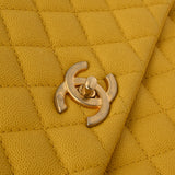 CHANEL シャネル マトラッセ トップハンドル 29 2WAY イエロー A92991 レディース キャビアスキン ハンドバッグ ABランク 中古 銀蔵
